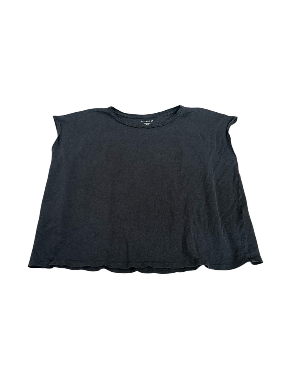 Eileen Fisher Womens Medium Linen Tee Boxy Fit Casual Capsule Minimalist Basic